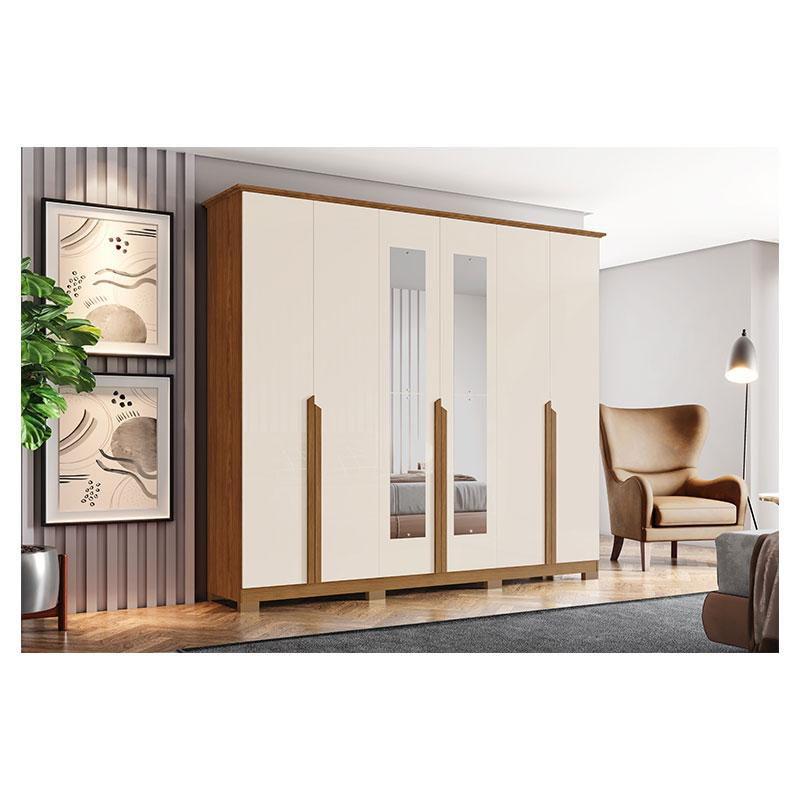 Guarda Roupa Casal Ambiente Andréas 6 Portas Nature Off White com